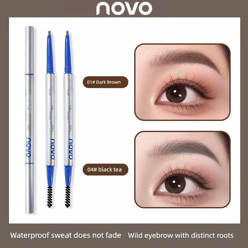 Novo Ultra-Fine Eyebrow Pencil Female Distinct Look Wild Eyebrows Nature Waterproof Sweatproof Long Lasting Fadeless Newbie Beginner