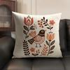 Art Bird Pattern Cushion Cover Linen Organic Fabric DoubleSided Printing Sofa Breathable Home Decor Gift Pillow Case