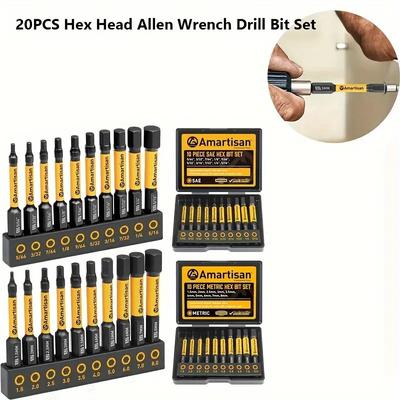 20-teiliges magnetisches Sechskant-Schraubendreherbit-Set mit S2-Legierungsstahl und schwarzer Aufbewahrungsbox Schraubendreher-Verlängerungsbit-Adapter-Kit