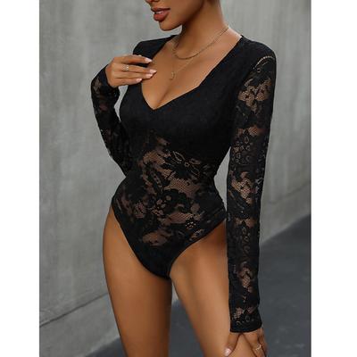 Tuta da donna sexy a maniche lunghe monocolore transfrontaliera
