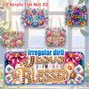 4Pcs 2D Flat DIY Special Shape Rhinestone Diamond Art Window Pendants Diamond Painting Kits Wall Decor for Home & Windows