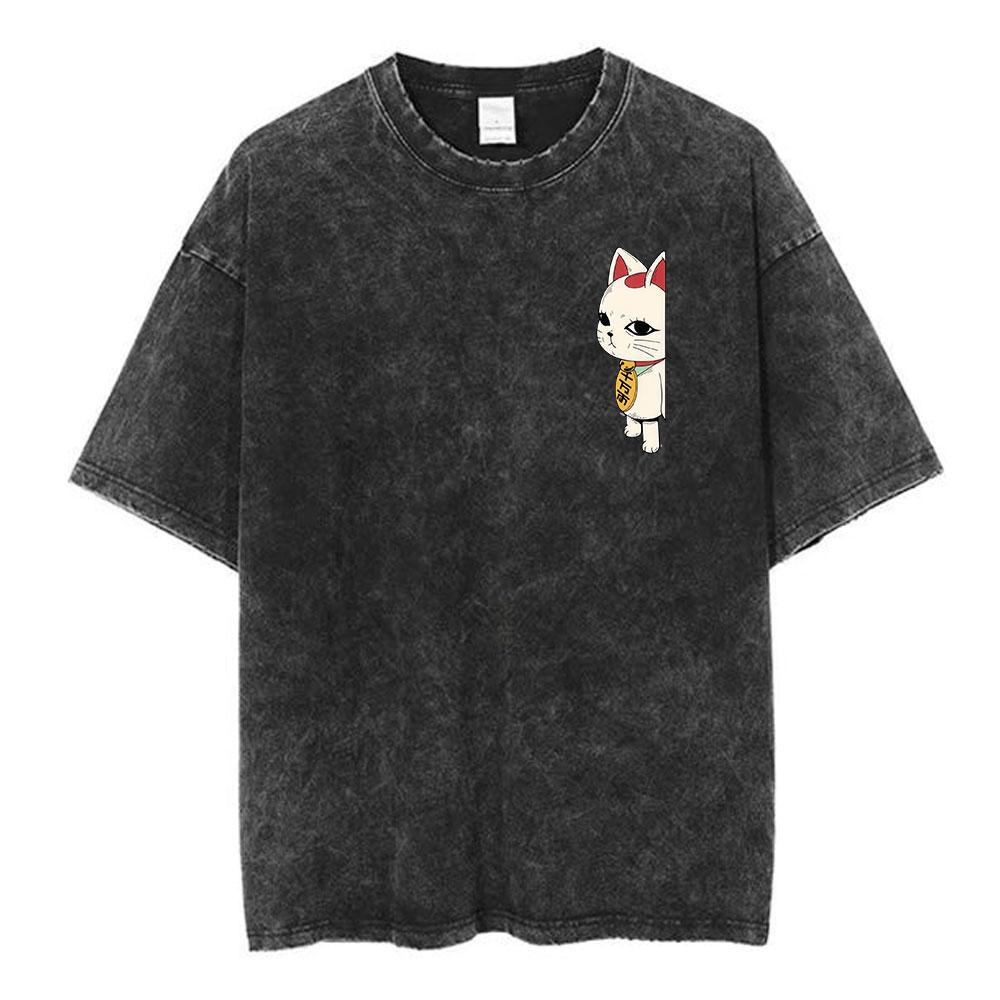 Anime Dandadan Ken Takakura Okarun Tshirt Men Women Fashion Vintage Washed Short Sleeve T Shirts Cotton Oversized Tshirts