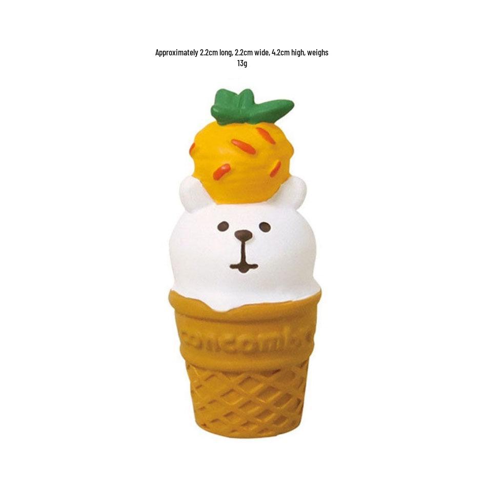 Resin Ice Cream Cat Ornaments - Trendy Handmade Japanese DIY Crafts for Car Decoration and Gifts.