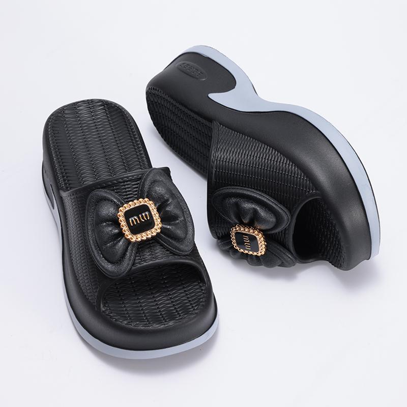 

Fashion Smile Women s Sandals Bow Platform Sandals Fashion EVA Shoes Women Classic Slippers Antiskid Round-toed Sandals For Women 35-36 чёрный