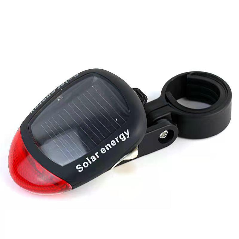 Solar-Powered LED Tail Light for Mountain Bikes - Night Riding Safety Accessory