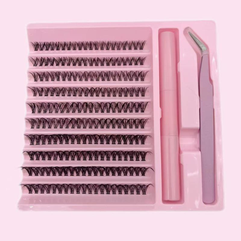 30P40P Hot Melt Multi-Haired False Eyelashes Segmented Self-Grafting Dense Natural Stage Flat False Eyelashes Soft Hair