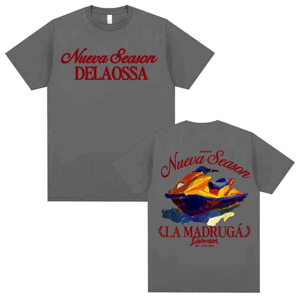 2026 Rapper Delaossa NUEVA SEASON La Madruga Merch Tshirts Men Women Fashion Vintage Style Short Sleeve T Shirt Streetwear