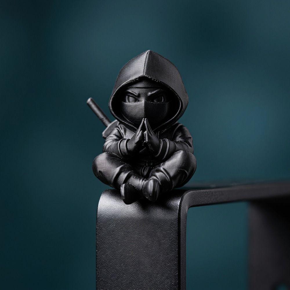 5 pcs Mini Ninja Ornaments 3D Printing Hooded Man Figure Cute Ninja Statue  Computer Screen