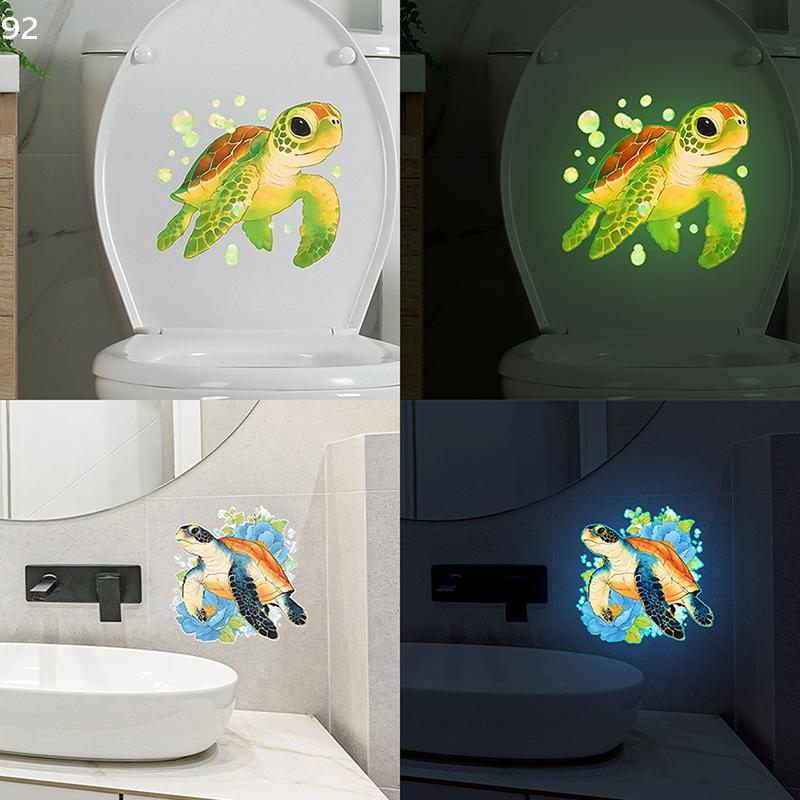 Leuchtet im Dunkeln Meeresschildkröte Toilettenaufkleber Selbstklebend Abnehmbar Wandaufkleber Autoaufkleber Schlafzimmer Badezimmer Wand Heimdekoration