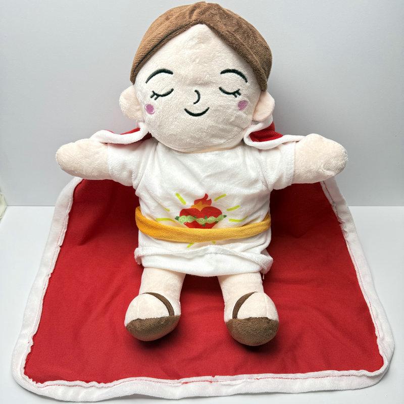 

Cute Girl Plush Doll With Breathing And Music Design For Kids Baby Soft Cushion Gift червоний