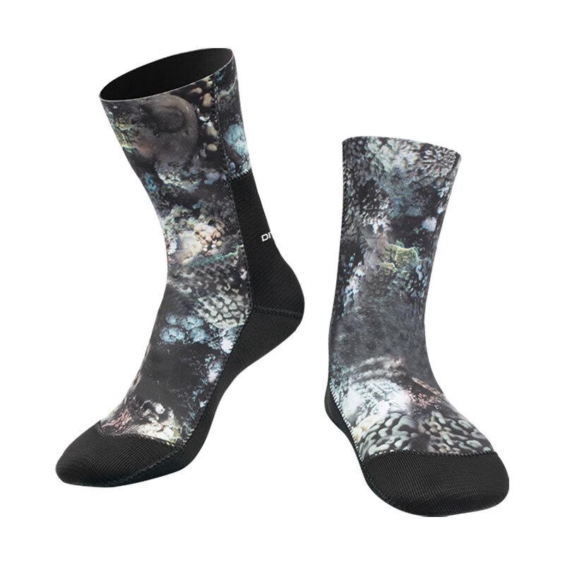 Unisex 3MM Neoprene Diving Socks with Coral Camouflage Lining