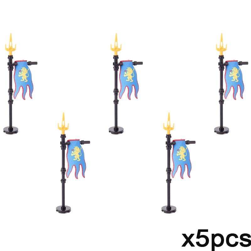 MOC Mittelalterliche Flagge Burg Serie Bausteine Figuren Zubehör Löwe Adler Altes Rom Burg Ritter Umhang Steine Spielzeug Geschenk