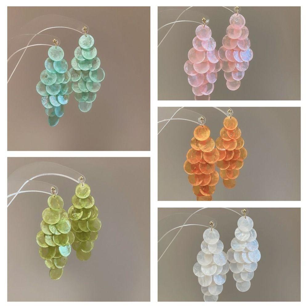 Elegant Shell Earring Bohemian Style Exaggerated Earring Temperament Tassel Drop Earring  Ladies