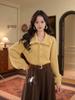 Zhang Jiayuan Women's Winter Warm Thickened Long Sleeve Lapel Shirt #G14888