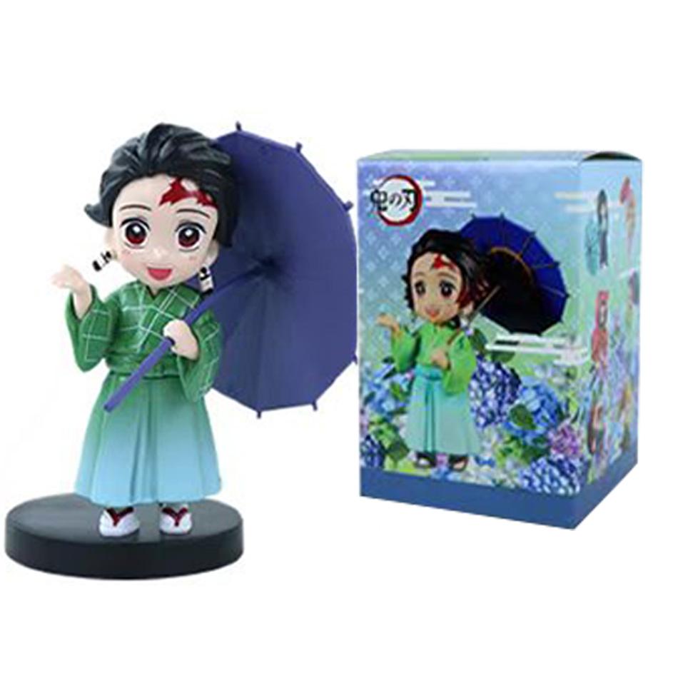 Anime Genuine Demon Slayer Action Figure Plum Rain Series Kochou Shinobu Tomioka Giyuu Kanroji Mitsuri Mystery Box Toy Gift