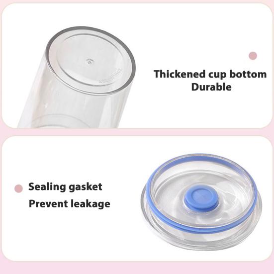 Transparent Tritan Straw Tumbler 16oz Colorful Coffee Cup with Lid Cute Leak-Proof Sippy Cup for Iced Coffee Tea Juice Milk