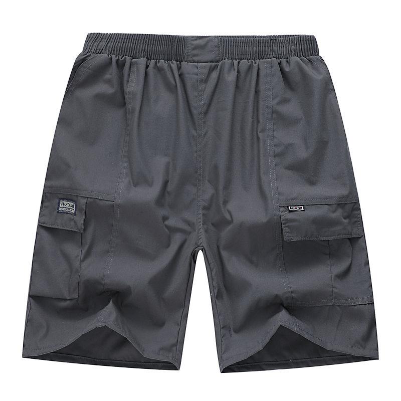 2025 Pantaloni Largi de Vară Subțiri Simple Casual cu Mânecă Dreaptă și Buzunar Despicat pentru Bărbați de Vârstă Mijlocie și Vârstnici Stil Coreean