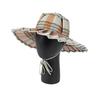Women Straw Hat Plaid Print Summer Foldable Hat Wide Brim UV Protection Lightweight Breathable Beach Sun Hat