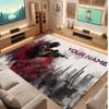 Decorative Artwork Theme Crystal Velvet Floor Rug Personalized Custom Name Text Warm Carpet Home Decoration