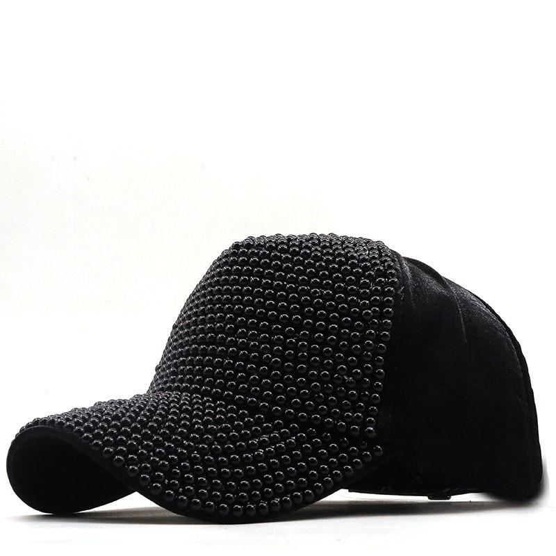 Silky Cotton Colorful Pearl Baseball Cap Pearl Duckbill Cap Sun Hat Parent-child Hat