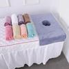40*80cm Thickened Beauty SPA Massage Table Planking Face Towel with Hole Bed Bandana