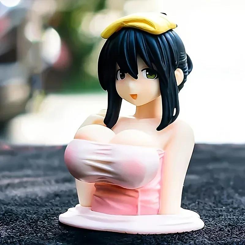 1PC Pink Anime Chest Shaking Girls Car Ornaments Cartoon Kawaii Car Dashboard Accessories Cute Car Accessories Interior NEW