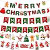 Christmas Felt Hanging Flag Ornament with Santa and Snowman Design