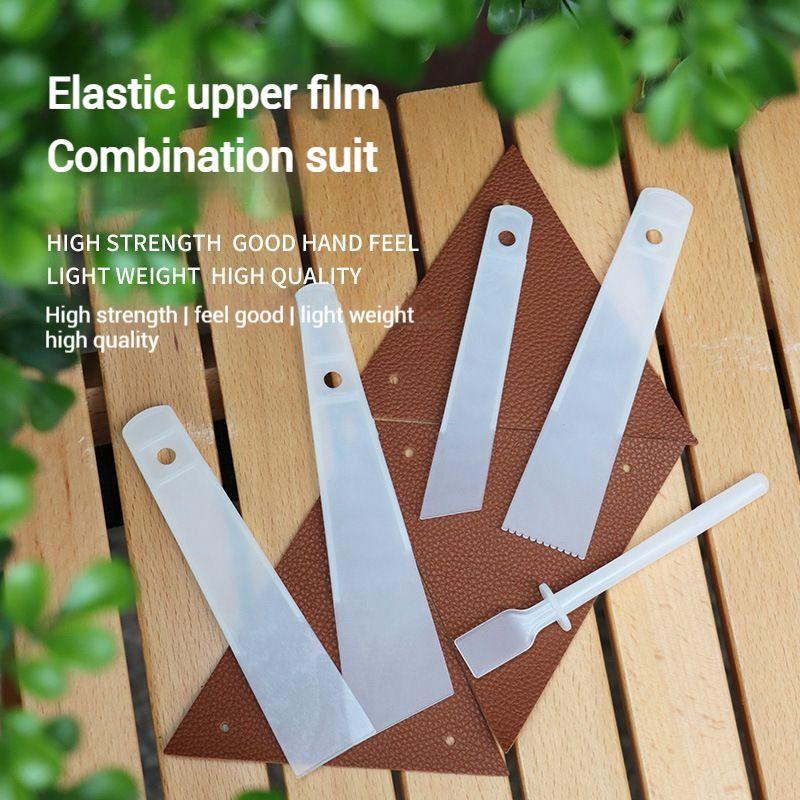 5pcs/set Leather Scraper Gumming Board DIY Handmade Leather Tools PP Practical Gluing Leathercraft Accessories 15/20/30/40mm