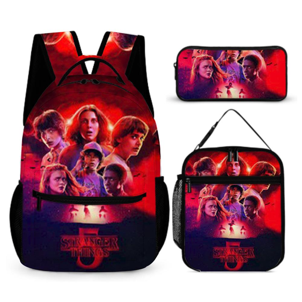 Stranger Things 5 Student School Bag 16 Inch Sticker Bag Backpack Stranger Things5 Large Capacity Student Shoulders