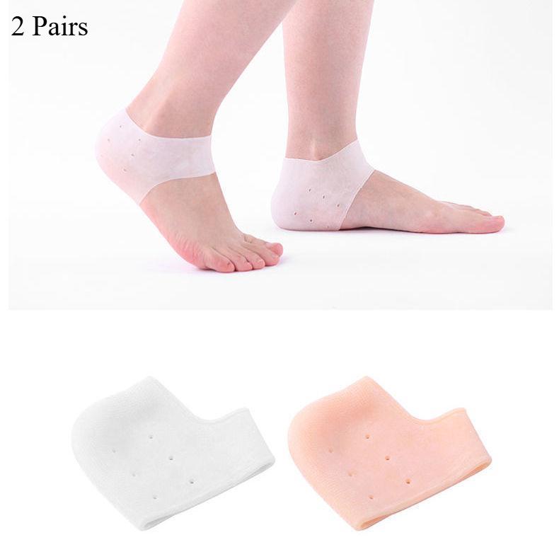 2 Pairs Silicone Heel Protector Toe Socks Heel Crack Heel Chapped Sets Men and Women