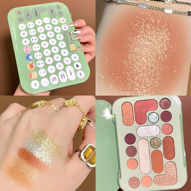 

Fingertip Elf 17-цветная клавиатура для теней для век, цвет земли, доступные студенческие многоцветные тени для век