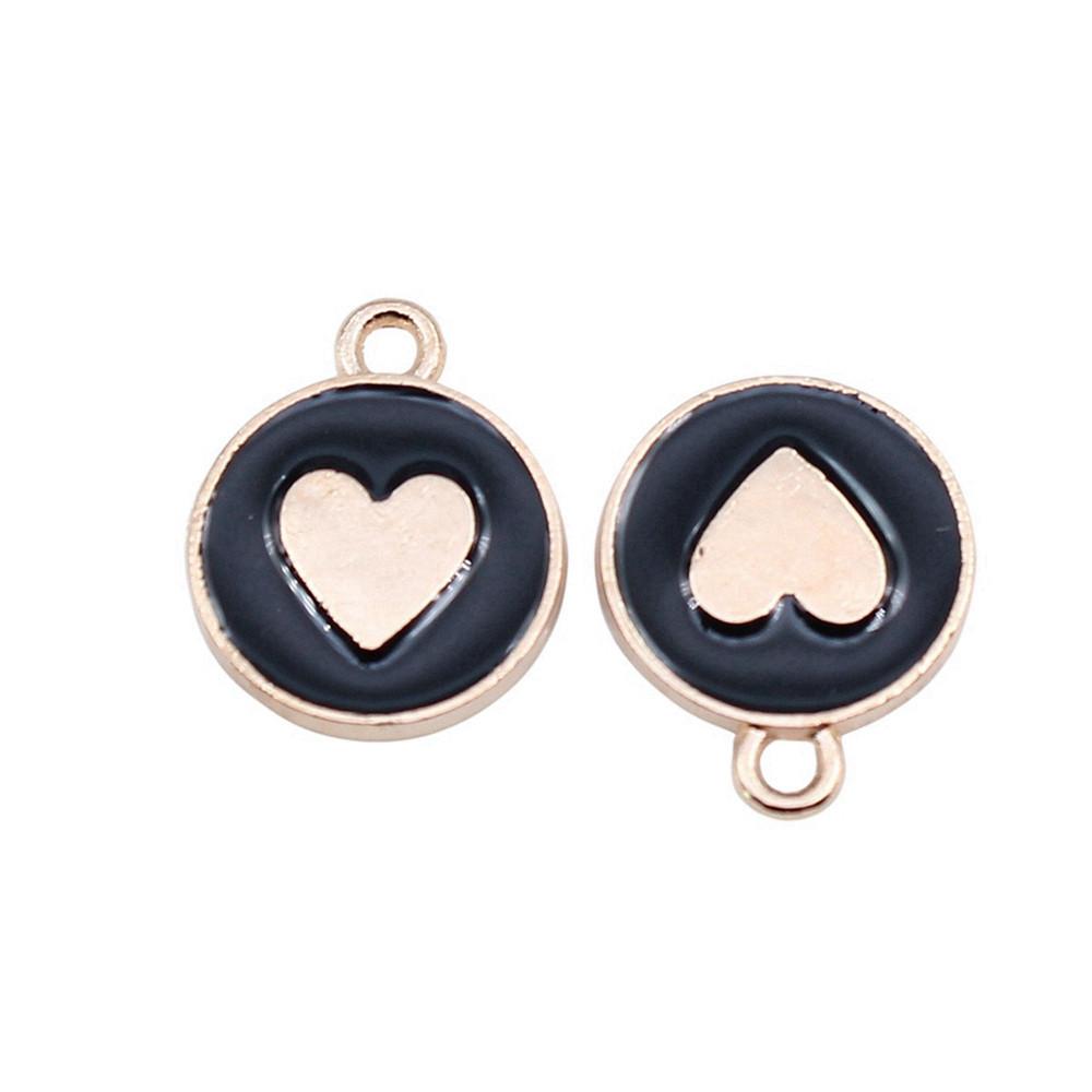 Love Heart Enamel Charms Multi Color Pendants For Romantic Jewelry Component