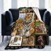 Dragon Tiger Print Soft Warm Throw Blanket Cartoon Animals Pattern Lightweight Flannel Bed Blanket Boy Teenagers Adults Blankets