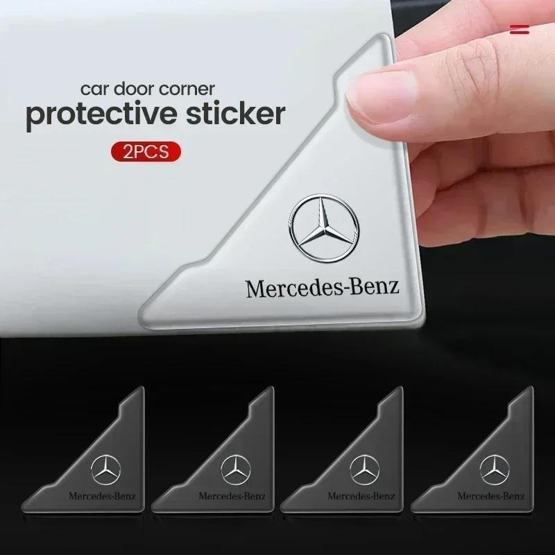2Pcs Car Door Corner Cover Anti-Scratch Protection Sticker For Mercedes benz A C E class AMG W204 W205 W176 W211 W213 GLA GLCRR1