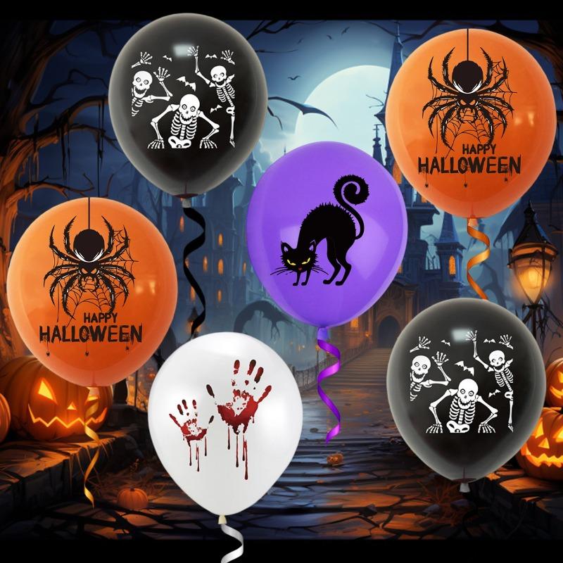 Halloween Party Balloons Decorations Black Orange Scary Latex Balloon For Birthday Baby Shower Themed Party Supplies Kids Gifts