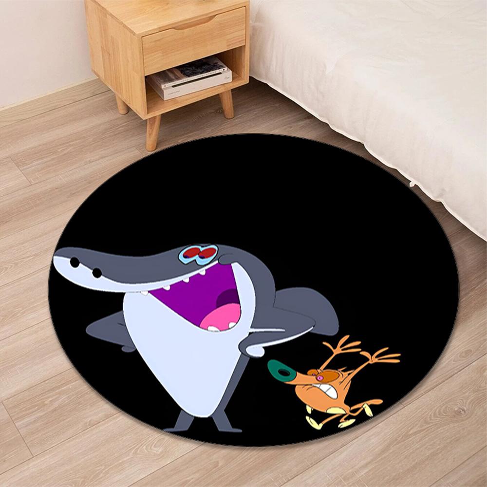 Tappeto Rotondo Stampato Zig & Sharko Tappeto per Sedia Tappeto per Area Tappetini per Ingresso, per Sedia da Ufficio Soggiorno Camera da Letto Cucina.