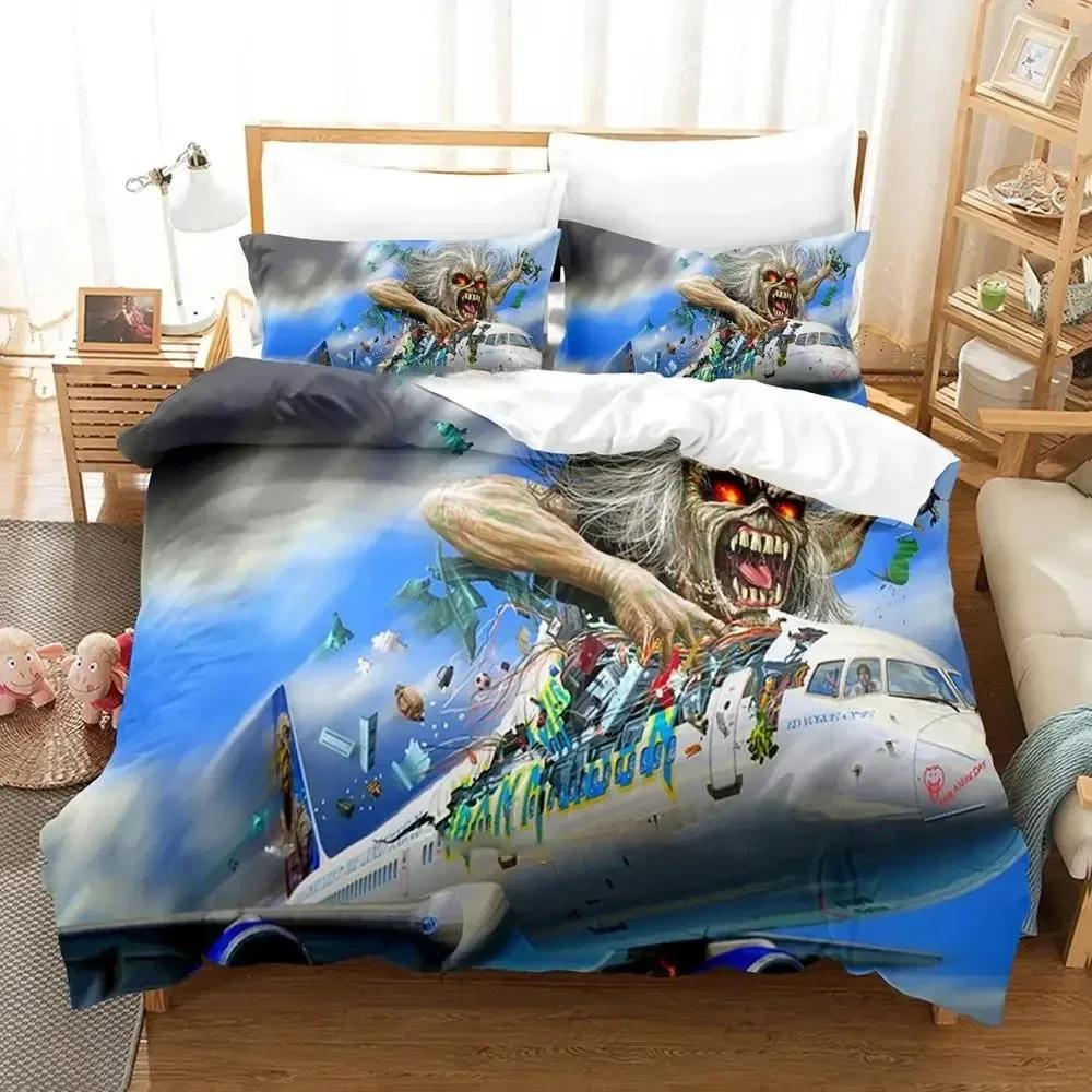 Iron Heavy Metal Maidens Bedding Set Duvet Cover Bed Set Quilt Cover Pillowcase Comforter king Queen Size Boys Adult Bedding Set