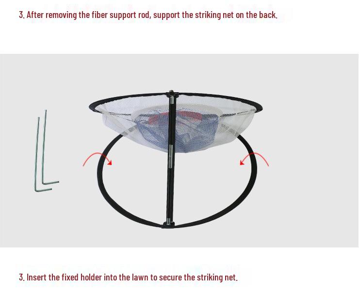 Three-Layer Golf Swing Training Net with Practice Target and Compact Hitting Mat