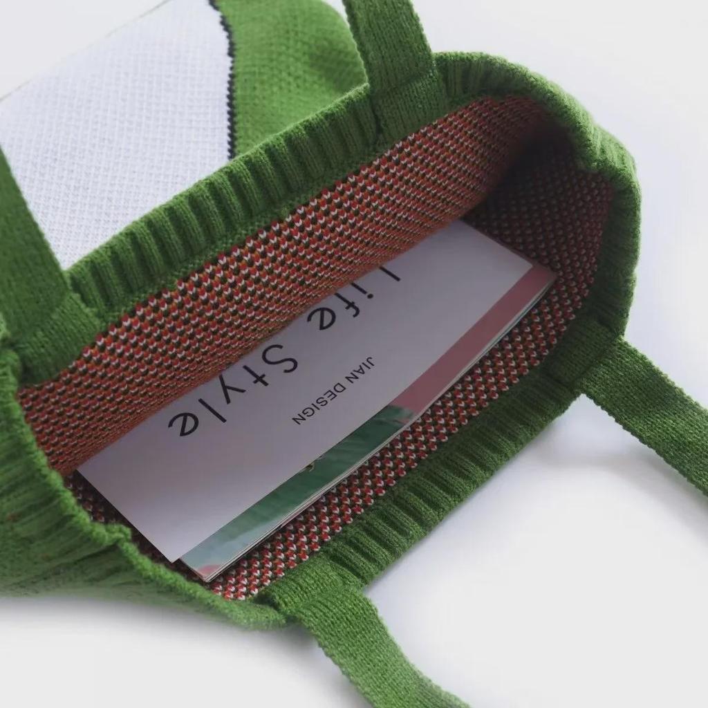 Women's Cartoon Knitted Tote - Autumn/Winter Fashion, Large Capacity Duck Design Wool Handbag