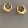 925 Silver Needle Golden Round Earrings Waterproof Silver Ear Buckles  Festival Gift