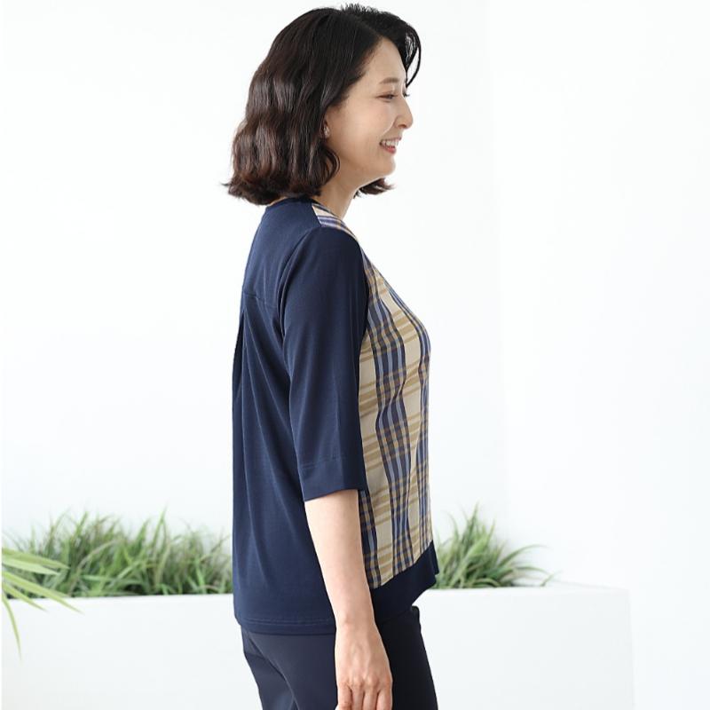 Shiz Madam Women London Check Combo Blouse T57532