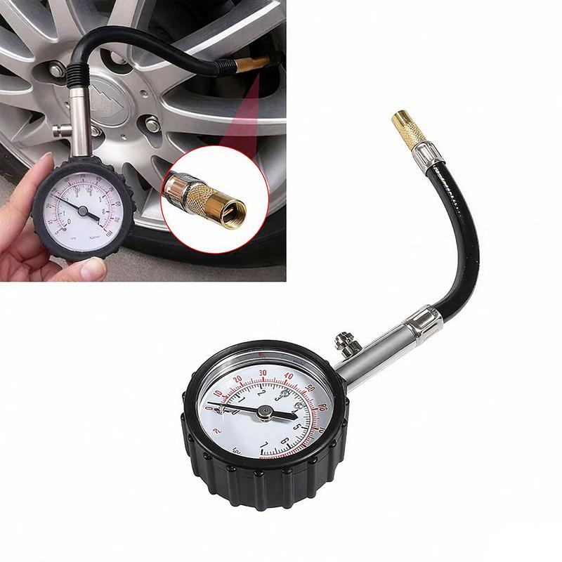 1pc Auto Motorcycle Accessories Car 0-100PSI Wheel Air Pressure Checker Adapter High-Precision Long Tube Tire Pressure Tester