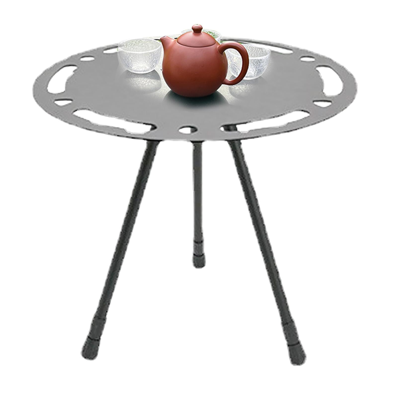 Уличный складной маленький круглый стол, портативный, регулируемый по высоте, из алюминиевого сплава, легкий, складной круглый стол для кемпинга