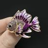 Classic Enamel Fish Brooches for Women Rhinestone Marine Animal Pins Friend Event Party New Gifts Jewelry Decoration Accessories
