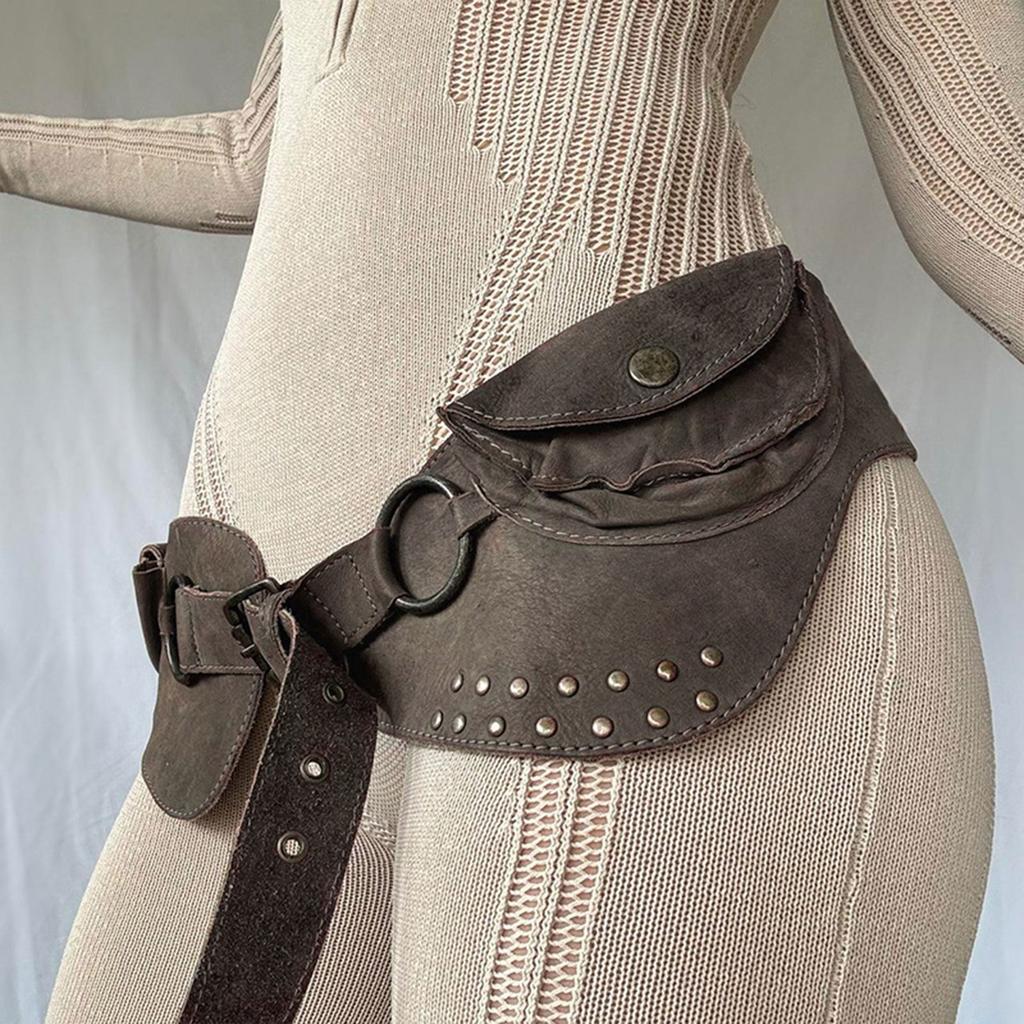 Rivet Studded Corset Adjustable Waistband Waist Bag Belt Women Cincher Cool Waistband Punk Fanny Belt Waist Accessory