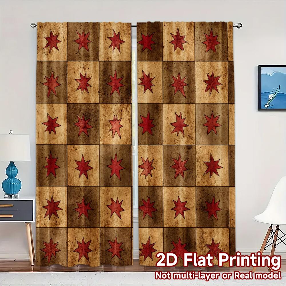 

2D Flat Printing JIT 2pcs Curtains (Without Rod) Gnome Coffee Duo Popular Curtain Fabric Polyester Easy Install Curtains Home 100*130 Grommet Top 1pcs