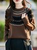 Autumn And Winter Pullover Retro Wool Jacquard Ethnic Style Design Sense Thickened Lazy And Thin Knitted Sweater