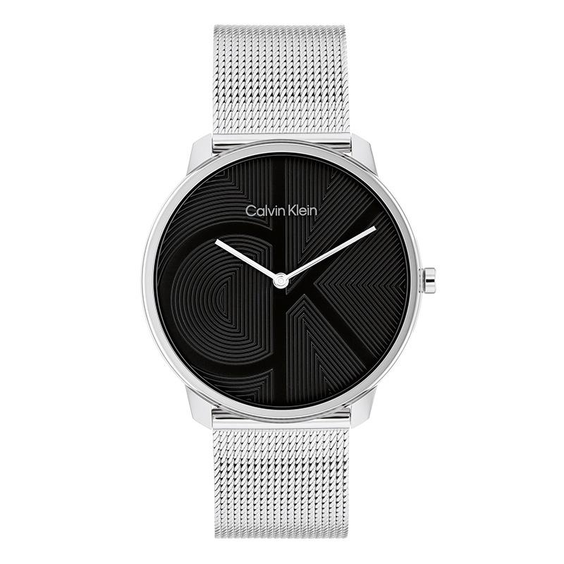 Calvin Klein Uhr Quarzuhrwerk Stahlarmband 40mm schwarzes Zifferblatt Unisex 30m wasserdicht 25300012