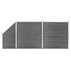 WPC Fence Set 2 Square Panels + 1 Diagonal Panel 446 X 186 Cm Grey