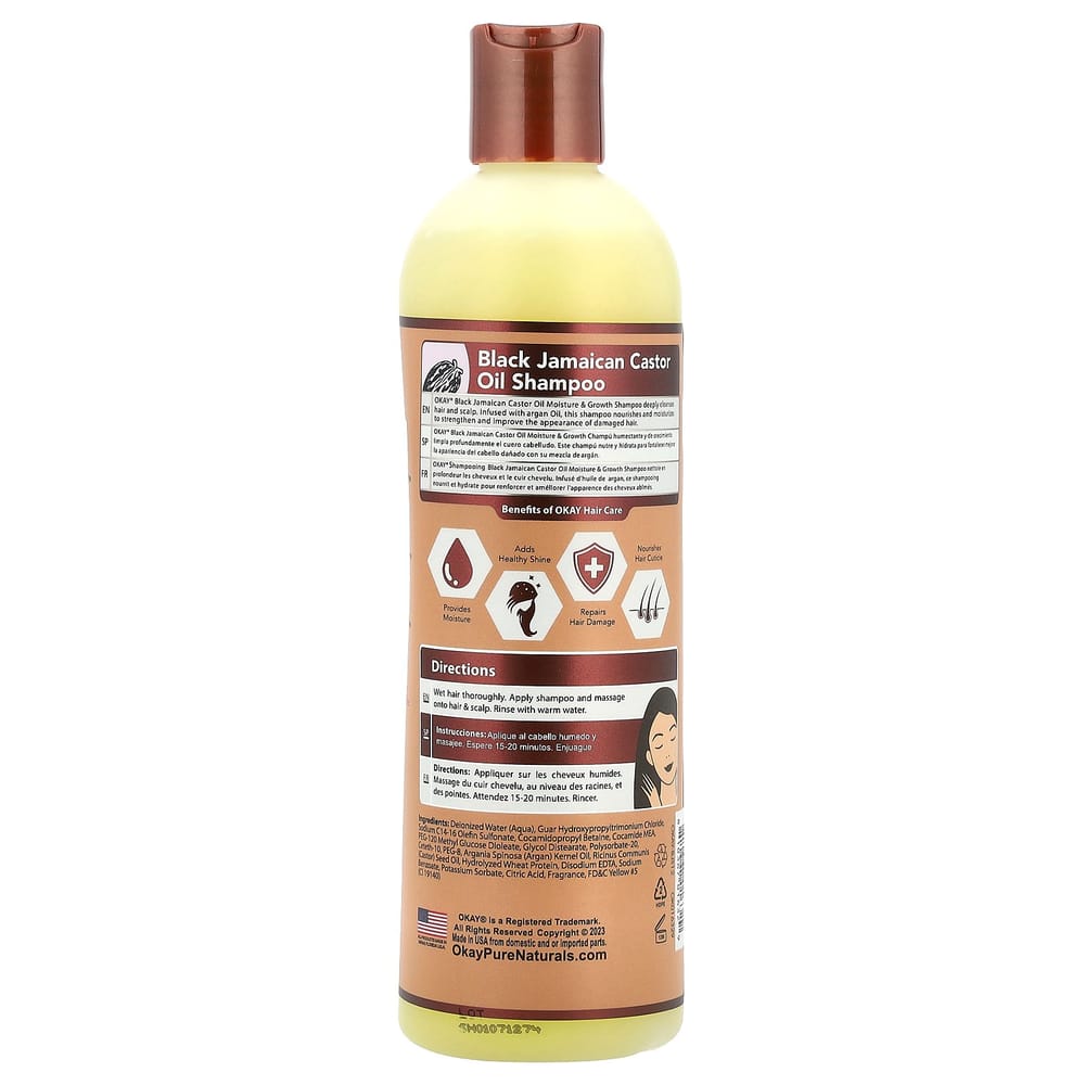 OKAY Pure Naturals Black Jamaican Castor Oil Shampoo 355ml (12 Fl Oz)